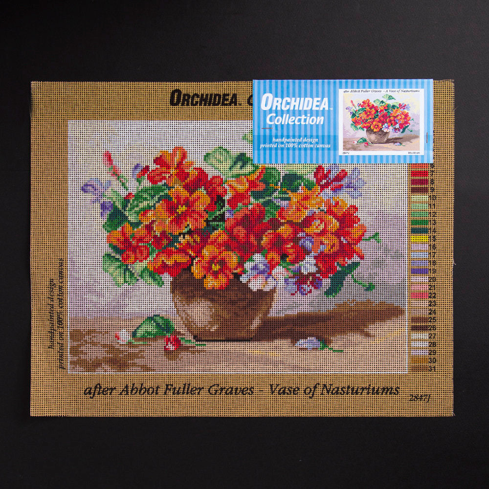 ORCHİDEA 30 x 40 cm Vazodaki Gelincikler Baskılı Goblen 2847J